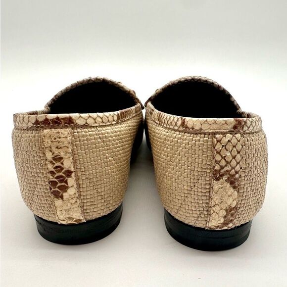 Gucci Jordaan Quilted Loafers Raffia Elaphe Straw Matelasse Horsebit EU38.5US8.5 - Picture 5 of 12